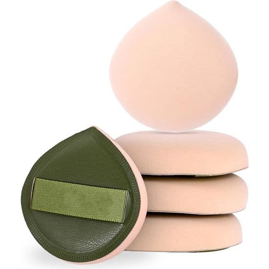 Sæt med 5 latexfri makeupsvampe til flydende, presset pudder og presset creme, til begyndere