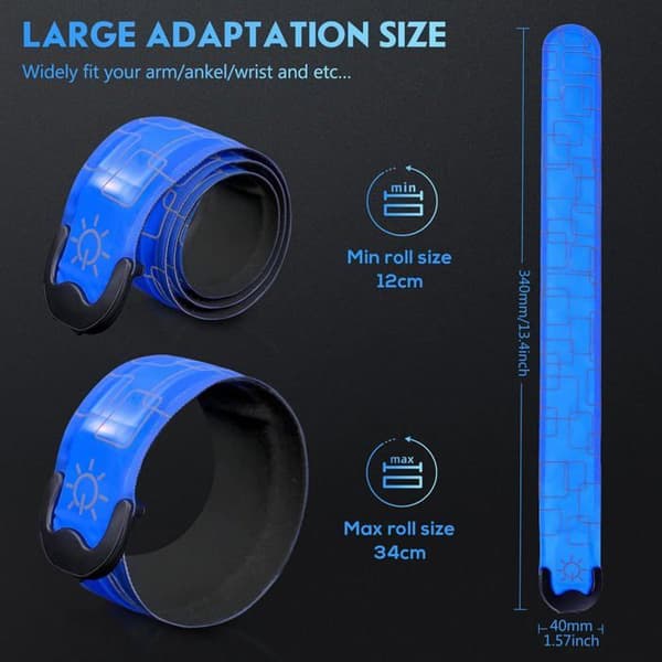 LED-upplyst armband - KCVV - 2-pack - USB-uppladdningsbart - Blått - Nattssäkerhet