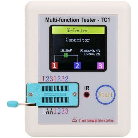 LCRTC1 1,8-tommer TFT-skærm Multifunktions Transistortester til Kondensator Dioder