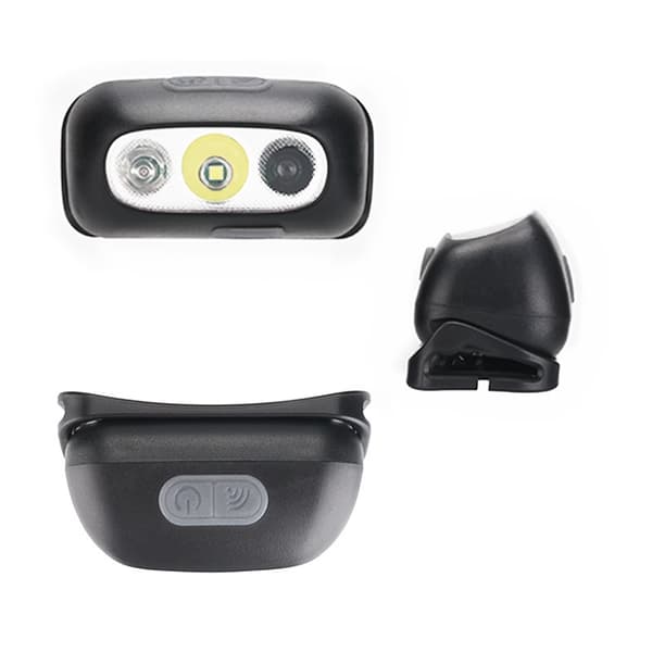 USB oppladbar hodelykt (2-pakning), IP45 vanntett, 4-modus LED-hodelykt (med bevegelsessensor)