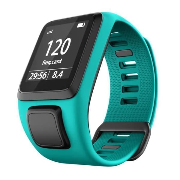 Blågrøn erstatningssilikone smartwatch-rem til TomTom Runner 2/3 og TomTom Spark 3, remforbinder
