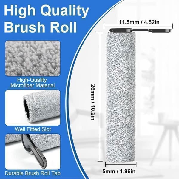 Vaihtoharjarulla ja HEPA-suodatin Tineco FLOOR ONE S7 Combo / S7 Flashdry / SWITCH S7 märkä- ja kuivaimuriin, 2 pyörää