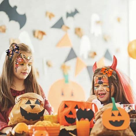 Halloween-kostumer til piger, silkebånd med festlige sløjfer og robuste metalspænder, legesyge og søde hårklemmer egnet til