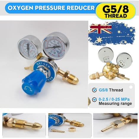 Mellemstor messing trykregulator, messing ilt trykregulator, G5/8 gevind, 0-2.5/0-25(MPa)