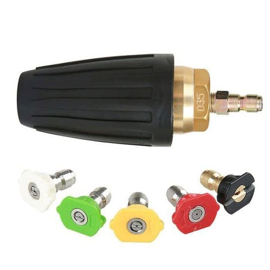 035 Roterande turbomunstycke för 3000 PSI (207 bar) 1,8 GPM högtryckstvätt – 5-pack + 6,35 mm koppling