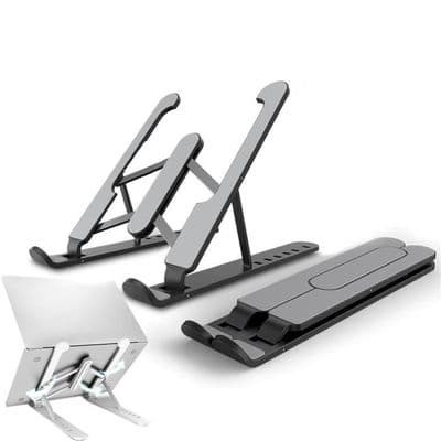 Justerbar, skridsikker, foldbar bærbar/tablet-stander til 7-17 tommer bærbare computere - Sort