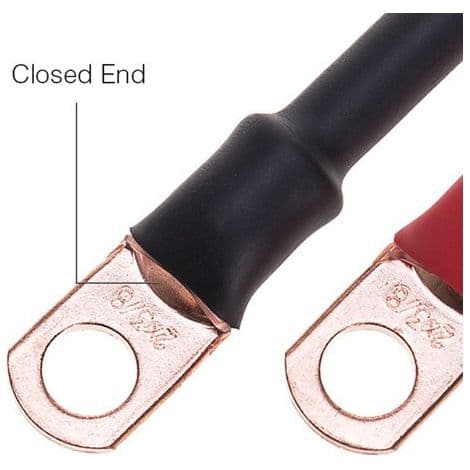 Krympeterminaler til batterikabel, 0,41 tommer, 8 AWG rørformede ringterminaler, lukkede endeforbindelser, kobberøje, 10 stk.