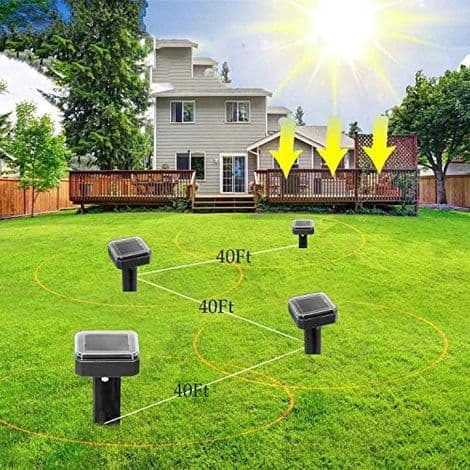 4X muldvarpeafskrækker - Solar, ultralyd, ultralydsperimeter til slanger, studsmus, gophers og andre - Sort 2