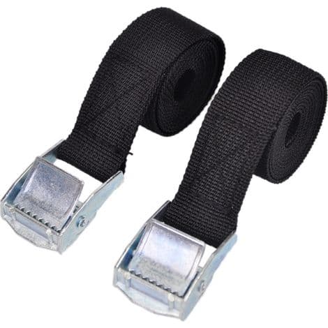 Sett med 8 festestropper for campingvogn og bobil (40 cm x 2 cm) laget av sinklegering.