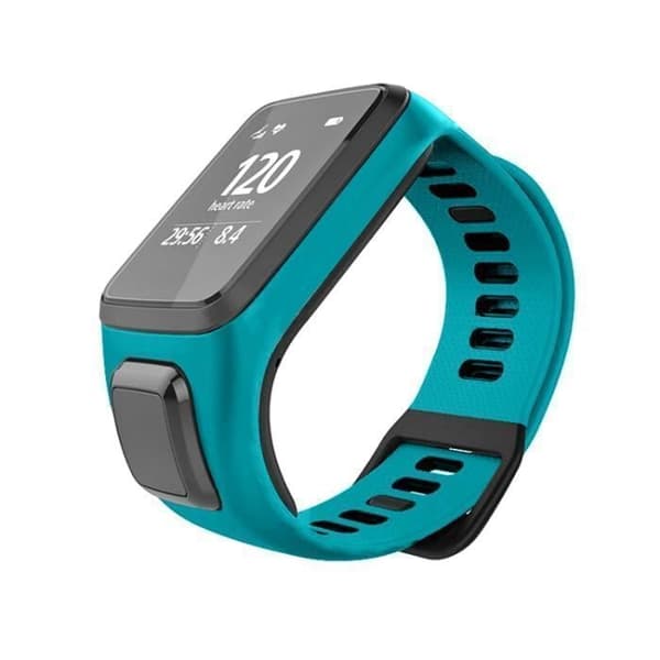 Blågrøn erstatningssilikone smartwatch-rem til TomTom Runner 2/3 og TomTom Spark 3, remforbinder
