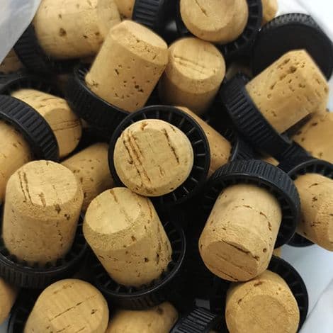 Vinstoppare (20-pack) av kork för glasflaskor med plastspets