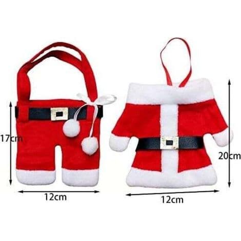 12 delar julbestickhållare, julbordsdekorationer, julklappar (tomtekläder)
