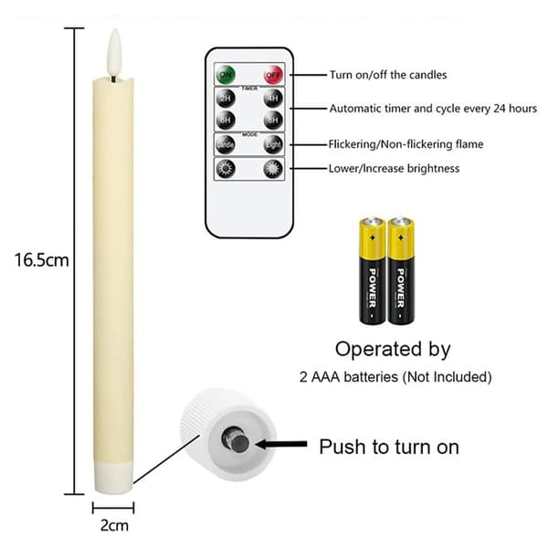 LED-lys med fjernkontroll – 6-pakning