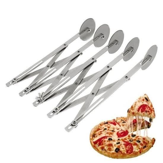 YM Multifunksjonell deigdeler i rustfritt stål 5-hjuls kutterulleverktøy Pasta Rocker Pizza Bakverk E...... - YMPRM824A1882