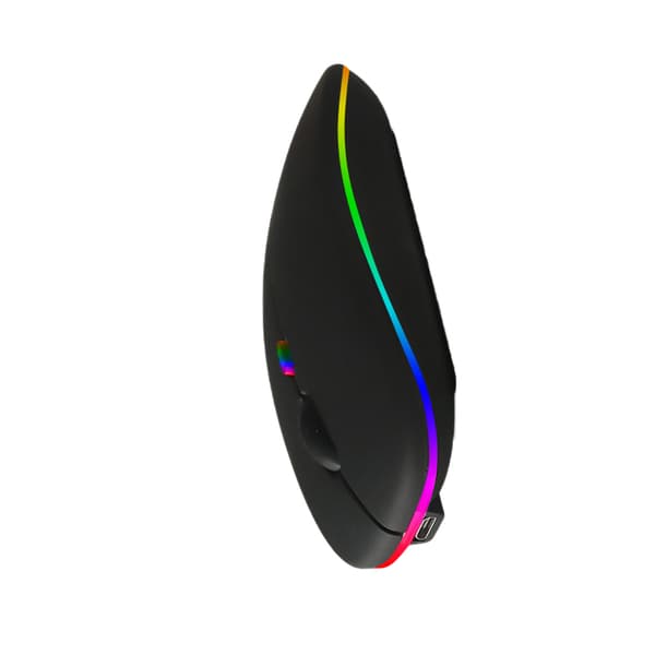 Trådløs mus - 2.4G + Bluetooth, dobbel modus, belyst svart