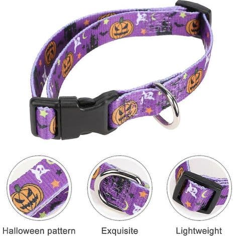 Lilla Halloween kæledyrshalsbånd (1 stk) lavet af let og holdbart polyester