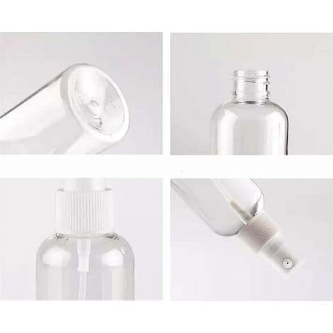 6-pack 100 ml sprayflaska, tom återanvändbar resflaska i plast, transparent fickatomizer, sprayflaskor, kosmetiska sprayflaskor