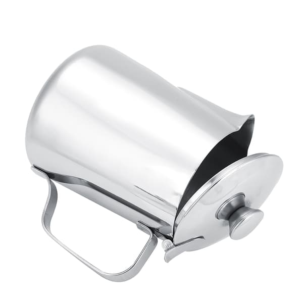 Mjölkskummare i rostfritt stål med lock för Latte Coffee Art (600 ml)