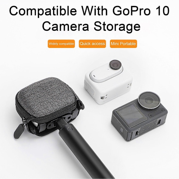Förvaringsväska Tåligt Reptåligt Fodral Snabb Åtkomst Skydd Sportkameratillbehör för Insta360 GO3/för Action 3/för GoPro 8/9/10/11/12