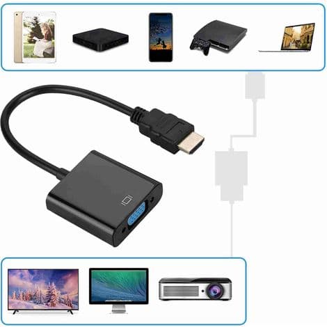 HDMI (han) til VGA (hun) videoadapter - 720p/1080p konvertering