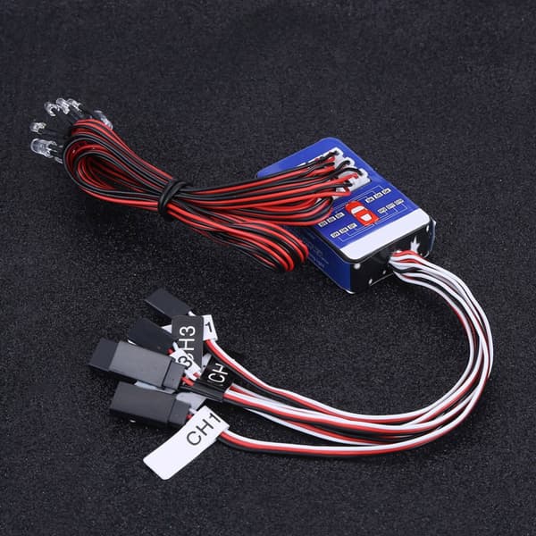 Blinkende LED-lyssett for 1/10 1/8 RC bil/lastebil/crawler - 12 lysdioder