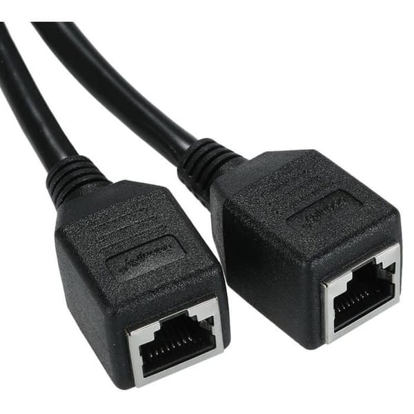 Ethernet LAN netværksadapterkabel, RJ45 han til 2 hun splitter, en til to