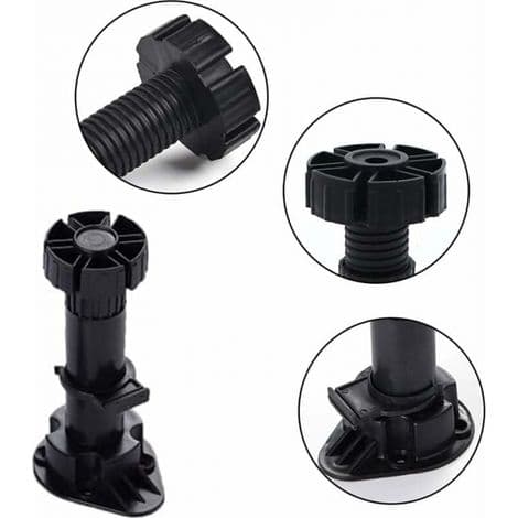 24 plastmöbelfötter, justerbara möbelfötter, basfäste för köksskåp, garderober och soffor (80 mm – 100 mm)
