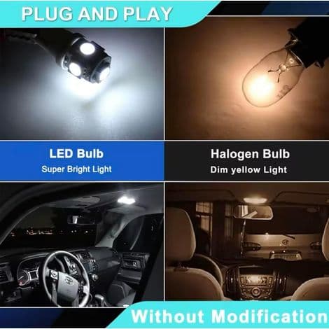 (20 STK) W5W T10 5050 5SMD LED Bil Leselys