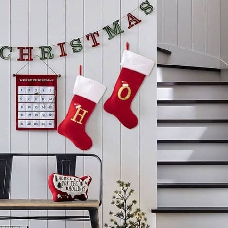 Julstrumpa - Sammet - 45 x 26 cm - Festlig Inomhusdekoration - 1 Styck