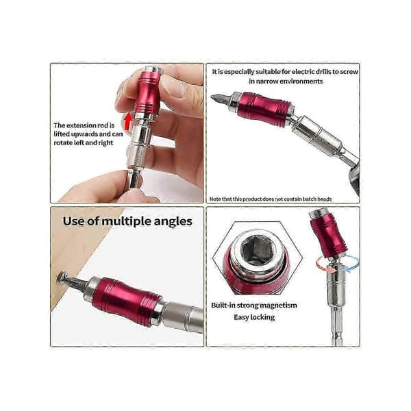 3 st Magnetisk Svängbar Borrbitshållare, Magnetisk Vridbar Bitshållare, Snabbkoppling Flexibel Scr JP