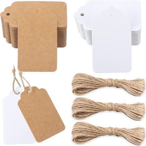 200-pack presentetiketter i kraftpapper, 7 x 4 cm, för Alla hjärtans dag eller bröllop