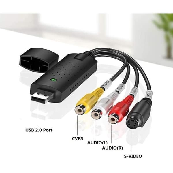 Audio Video Converter - ZGEER - USB 2.0 - 720x480 - RCA/S-video support - Sort