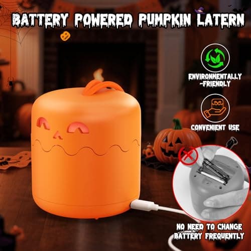 Batteridrevet Halloween-gresskarlampe: Utendørslykt med ledning – LED-lysende gresskarlampe