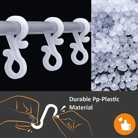 100 stk S-formede takrenneklemmer, plastkroker for julelys (B)