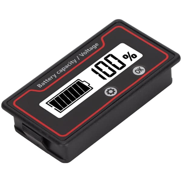 Smart batterispændingsmåler LCD-display med alarm - 12-84V batterikapacitetsmåler til elektriske køretøjer