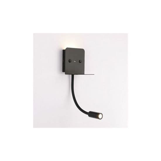 \"Slange\" 3W USB LED Vegglampe Leselampe - Svart