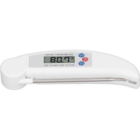 Snabb Digital Kötttermometer med Vikbar Sond - Vitt Kök
