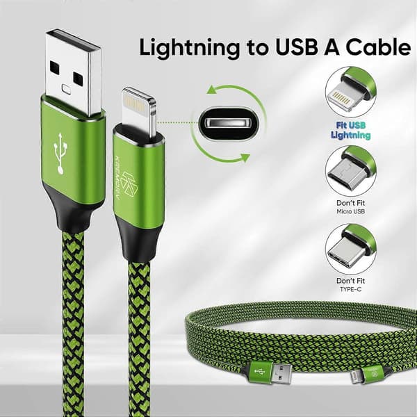 iPhone Laddare 5-pack 3m USB Lightning Datakabel Apple Mfi Certifierad Datakabel Snabbladdningskabel Nylonflätad Kompatibel med iPhone 14 1