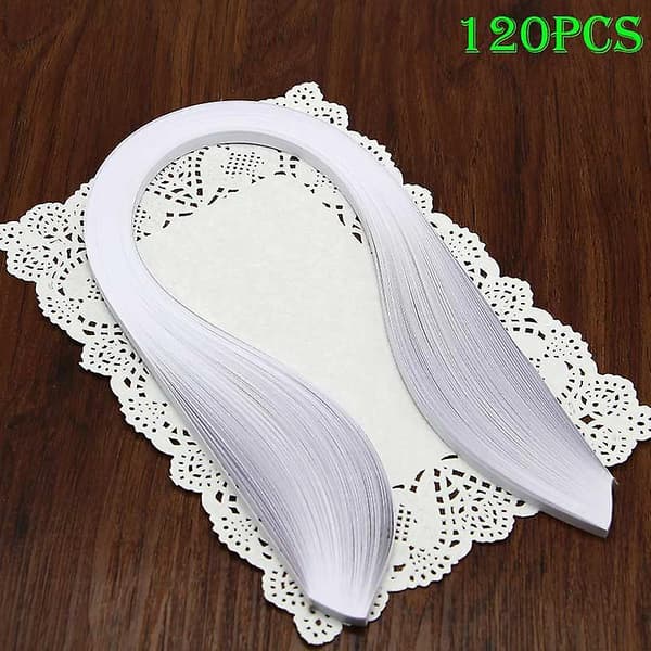 120 st 5 mm Vit DIY Pappersvikning Papperskonst Quilling Origami Material