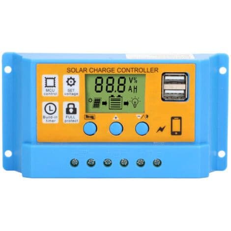 Solcellekontroller, digitalt displaypanel, batterilading, intelligent regulator 12V/24V 30A 390W (12V) 780W (24V)
