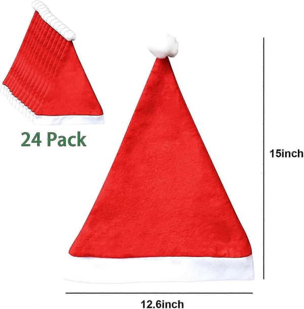 Tomtehattar i Bulk. 24-pack Julhatt för Unisex Tomtehatt för Festtillbehör