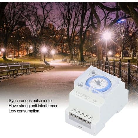 Mekanisk timer, 15-minutters interval, robust elektronisk timer til vandvarmere, vanding og styring.