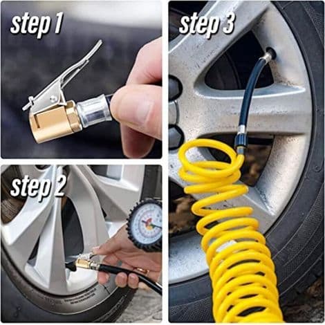 Bildäcksventilmunstycke – Set med 2 8 mm mässingsadaptrar med integrerad klämma