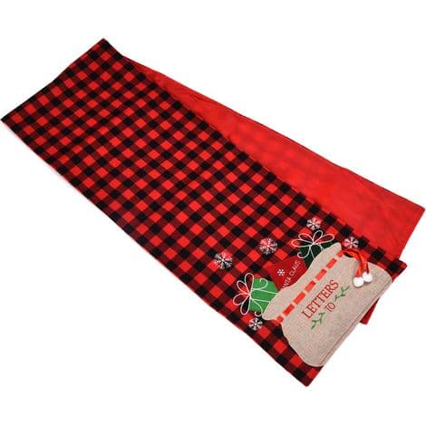 Rød og sort ternet flanneldug, elegant til juledekoration