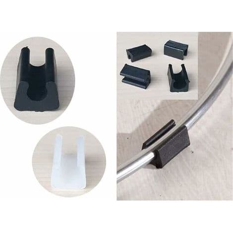 20 stk. runde rørstolsbenputer, 14 mm rørhette, bord-/lenestolbenputer, U-formede møbelputer, hvit plastdiameter