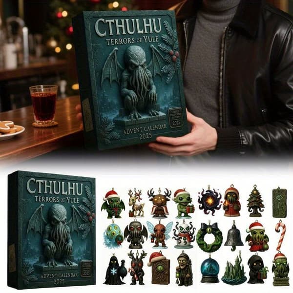 Cthulhu Yule Skräck Julkalender 2026, 24 Dagar Läskig Julnedräkning Prydnadsset