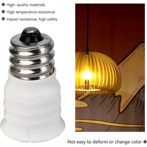 6 korkealaatuisen valkoisen E12-E14 LED-lampunpitimen adapterin sarja