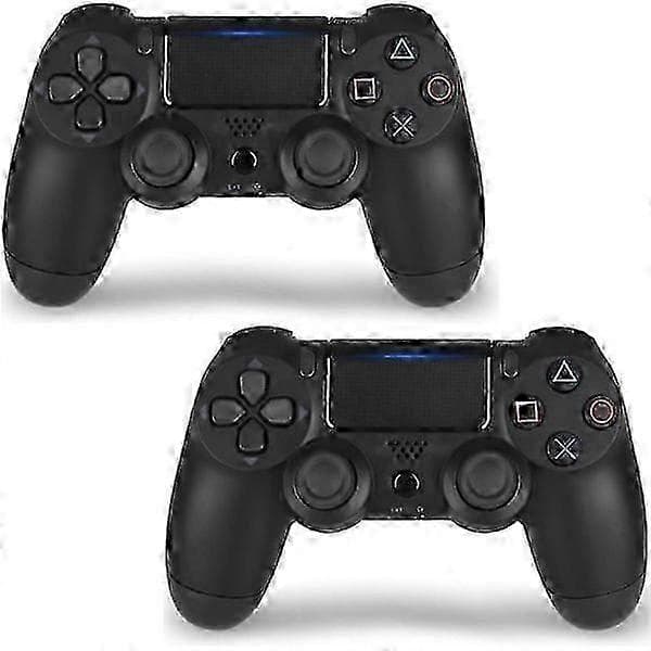 2-pack PS4 Controller DoubleShock Trådlös för Playstation 4 svart, spelkontroll för PS4.