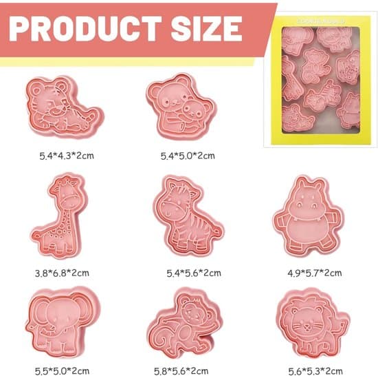 Dyre kageforme (8-dele sæt) – 3D plastikform til kage/fondant/smørkager