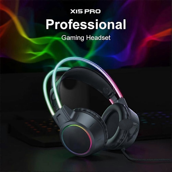 X15 Pro Onikuma RGB Hörlurar med HD Flexibel Mikrofon 3.5mm Gaming Hörlurar Kompatibla för Xbox PS5 PS4 Switch